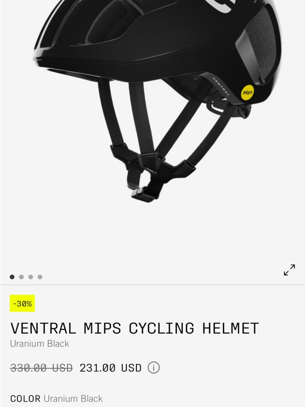 POC Ventral Mips Helmet in Black with Yellow Mips Badge